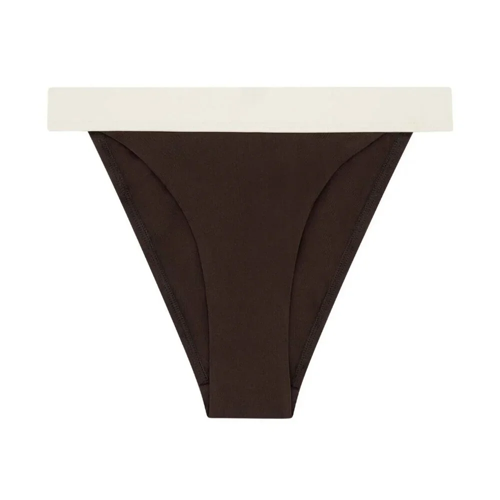 MONDAY Swimwear Santorini Bikini Bottoms in Espresso Ivory